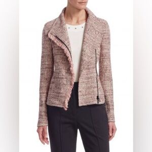 Akris Punto Pink Tweed Fringe Blazer